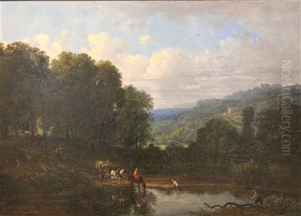 Arcadian Landscape Oil Painting by Jules Coignet