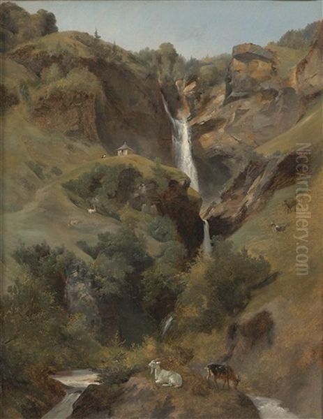 Reichembach Falls Oil Painting by Jules Coignet