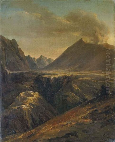 Vue Du Vesuve Oil Painting by Jules Coignet