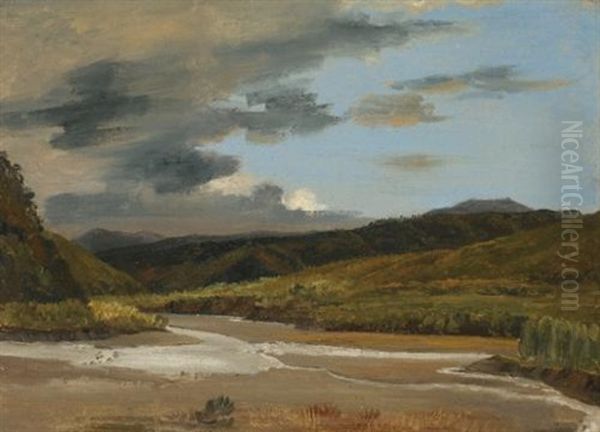 A River (plein-air Sketch) Oil Painting by Jules Coignet