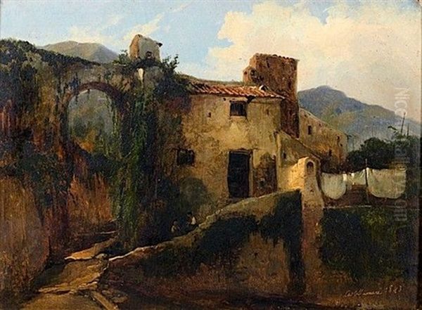 Vue De Castellammare Oil Painting by Jules Coignet