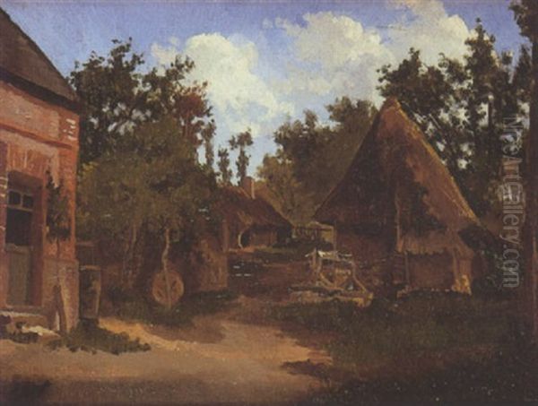 La Ferme Oil Painting by Jules Coignet