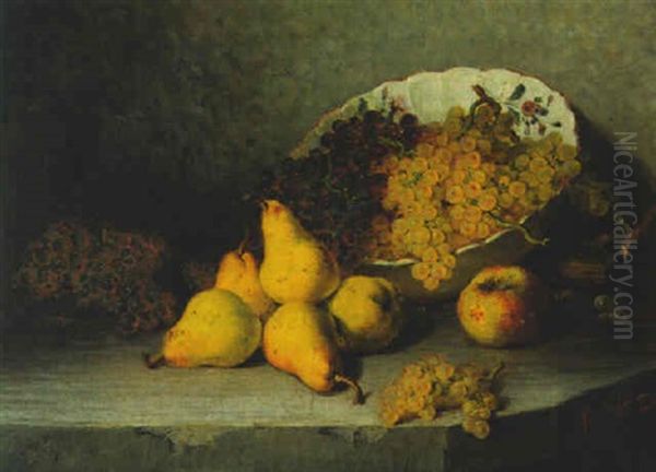 Coupe De Fruits Sur L'entablement Oil Painting by Marie Coignet