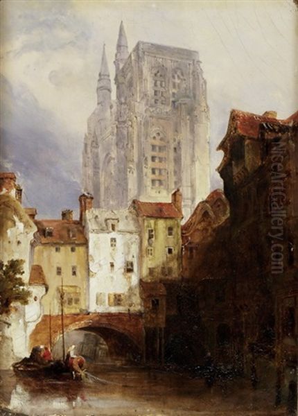 Stadtansicht Oil Painting by Jean Jacques Francois Coindet