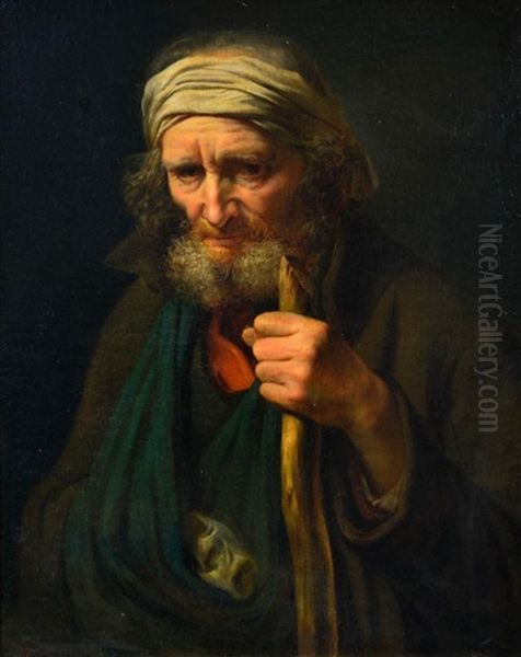 Portrait D'homme Au Turban Oil Painting by David Col