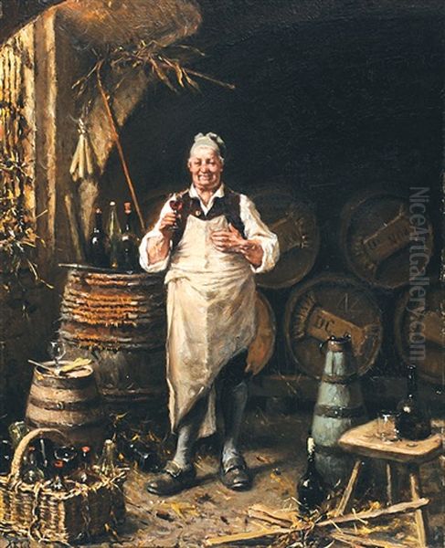 De Wijnproever - Le Degustateur Oil Painting by David Col