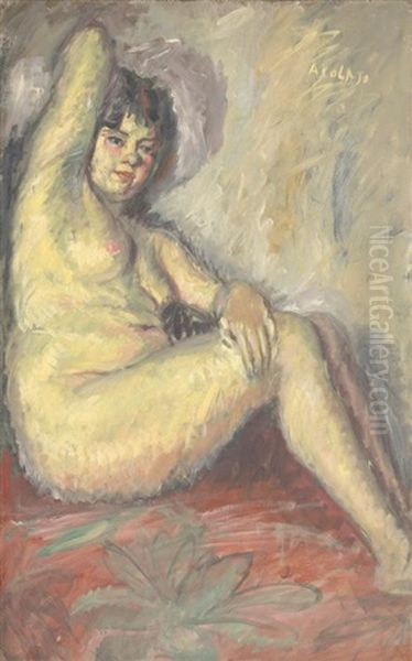 Femme Nue Allongee Oil Painting by Arduino Colato