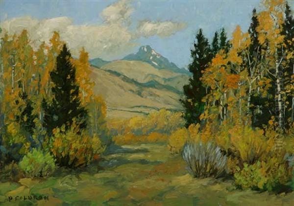 Grand Tetons From Aspen Ranch Jackson Hole, Wyo. Oil Painting by Paul Colbron