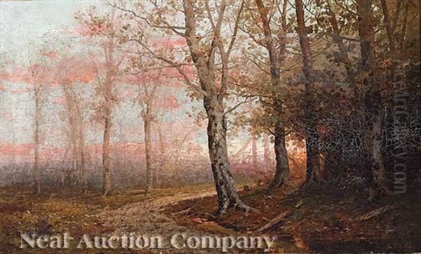 Dark Forest Landscape Oil Painting by George Ernest Colby