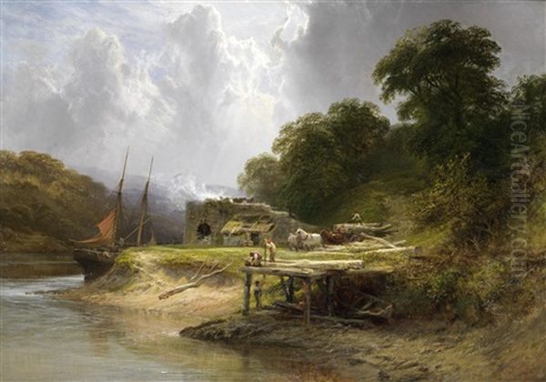 Early Morning On The Tamar, Devon Oil Painting by George Cole