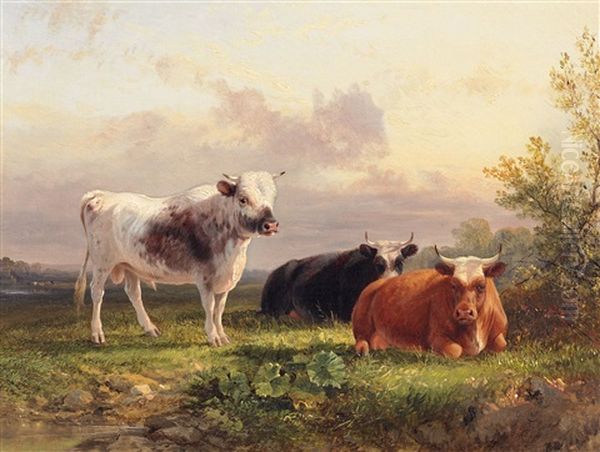 Vieh Auf Der Weide Oil Painting by George Cole