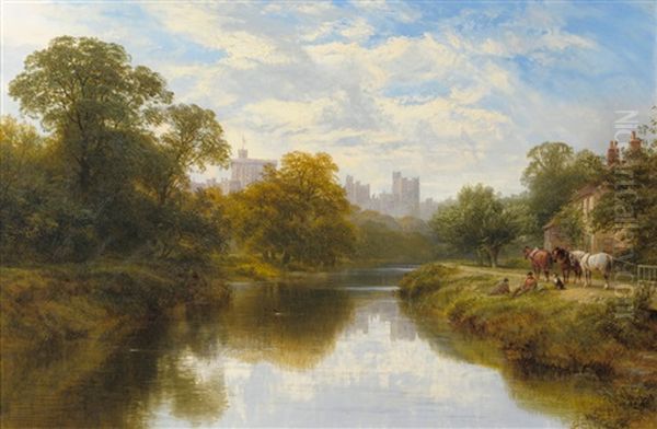 Romney Lock House, Windsor Oil Painting by George Cole