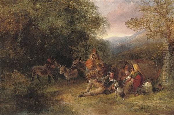 The Gypsy Encampment Oil Painting by George Cole