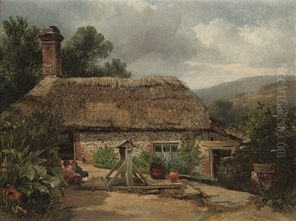 A Cottage At Albury_surrey Oil Painting by George Cole