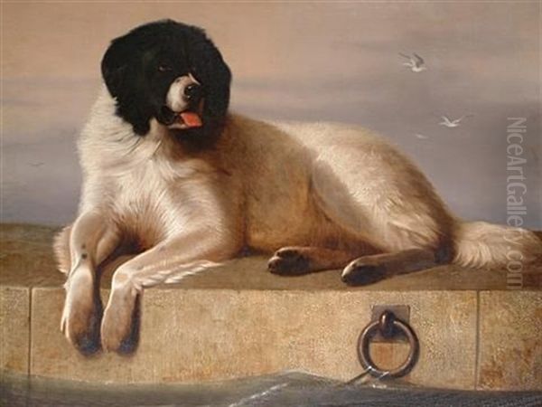 A Distinguished Member Of The Humane Society (after Sir Edwin Henry Landseer) Oil Painting by George Cole