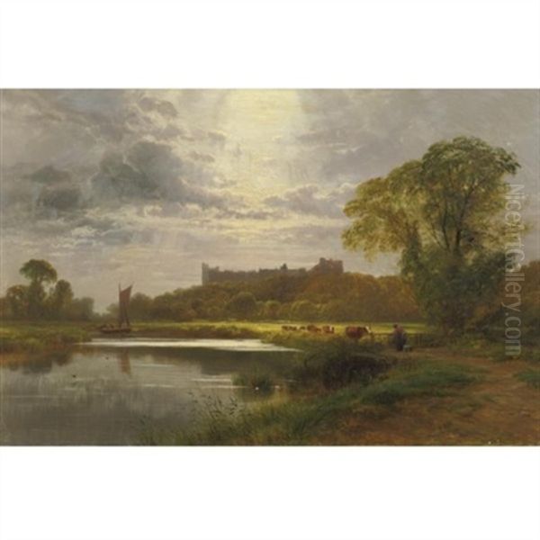 View Of Arundel Castle, Sussex Oil Painting by George Cole