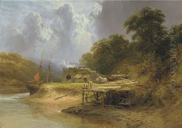 Early Morning On The Tamar Oil Painting by George Cole