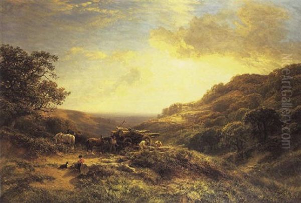 Timber Wagon Oil Painting by George Cole