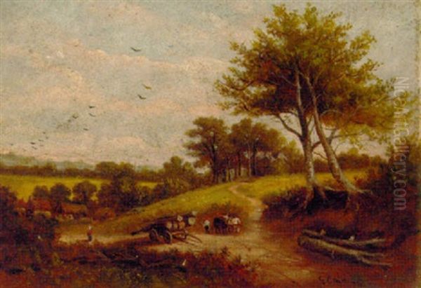 The Valley Farm, Surrey Oil Painting by George Cole