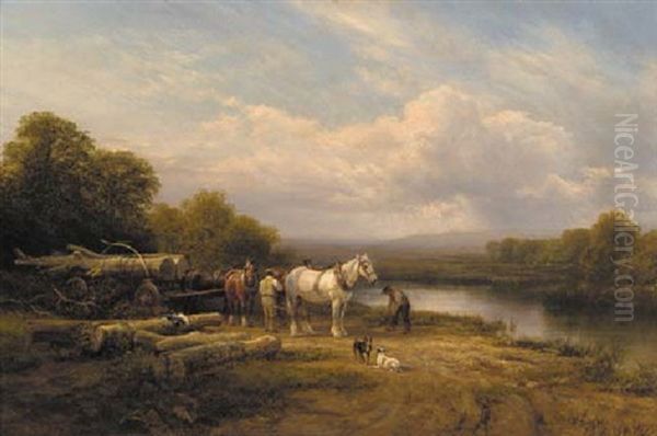 Loading The Timber Oil Painting by George Cole