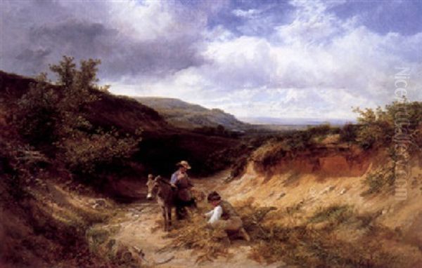 A Sandy Lane In Sussex Oil Painting by George Cole