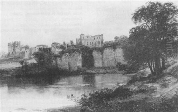 Chepstow Castle Oil Painting by George Cole