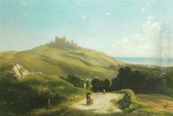 A View Of Dover From The Folkstone Road Oil Painting by George Cole