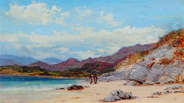 Beach Scene With Female Figures Oil Painting by George Vicat Cole