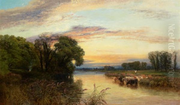 Pastoral Landscape Oil Painting by George Vicat Cole