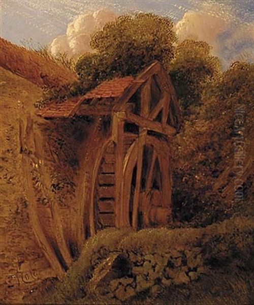 The Water Mill Oil Painting by George Vicat Cole