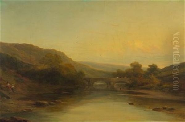 On The Llugwy, N.w. Oil Painting by George Vicat Cole