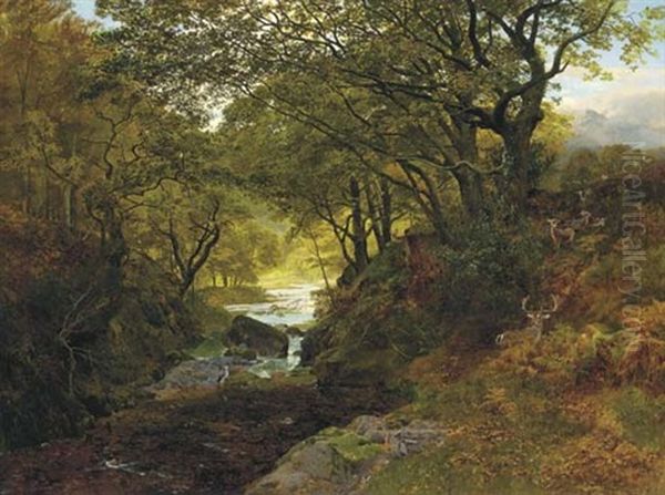 The Brook (after Poem By Alfred, Lord Tennyson) Oil Painting by George Vicat Cole