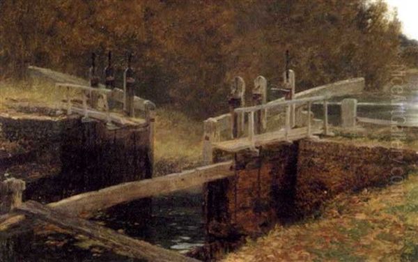 Mapledurham Lock Oil Painting by George Vicat Cole