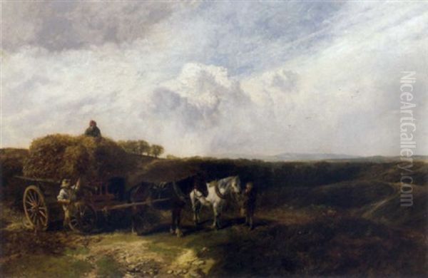 Hay Making Oil Painting by George Vicat Cole