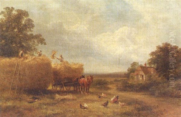 The Harvest Oil Painting by George Vicat Cole