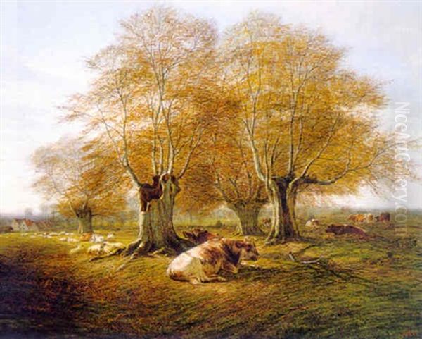 Under The Beech Trees Oil Painting by George Vicat Cole