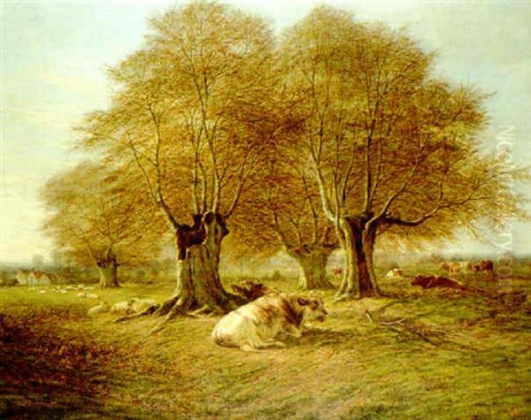 Cattle At Rest Oil Painting by George Vicat Cole