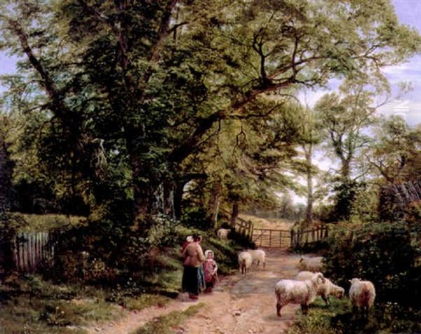 A Surrey Lane In Spring Oil Painting by George Vicat Cole