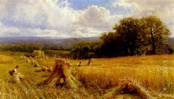 A Cornfield Oil Painting by George Vicat Cole