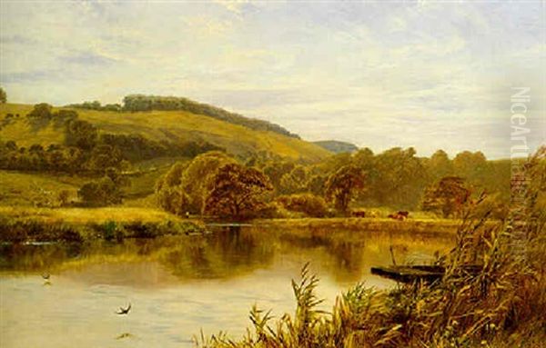 The River Arun Below The Black Rabbit Oil Painting by George Vicat Cole