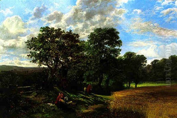 Landscape At Albury Oil Painting by George Vicat Cole