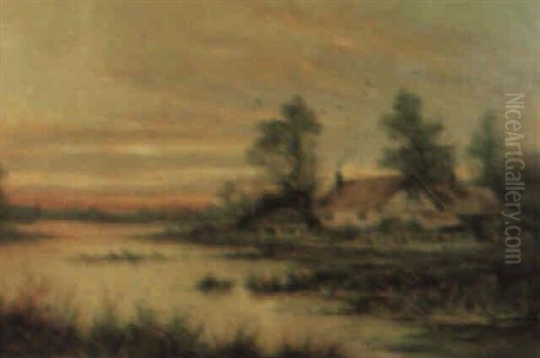 Sundown, Henley On Thames Oil Painting by George Vicat Cole