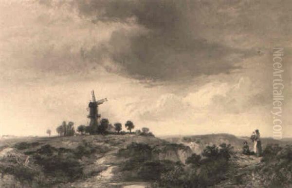 The Windmill On The Heath Oil Painting by George Vicat Cole