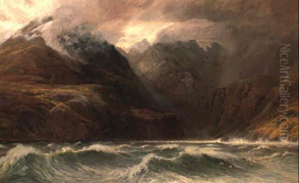 Loch Scavaig, Isle Of Skye Oil Painting by George Vicat Cole