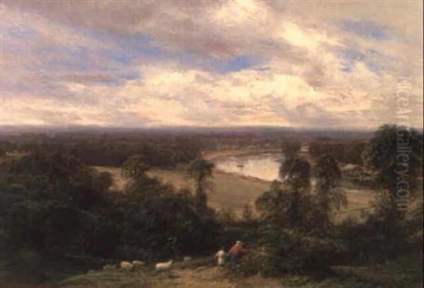 The Thames From Richmond Hill Oil Painting by George Vicat Cole