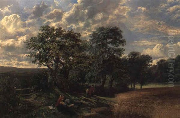 Landscape At Albury Oil Painting by George Vicat Cole