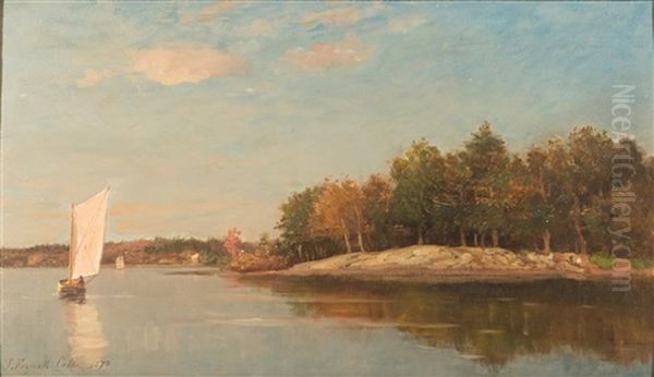 Spot Pond, Stoneham, Ma Oil Painting by Joseph Foxcroft Cole