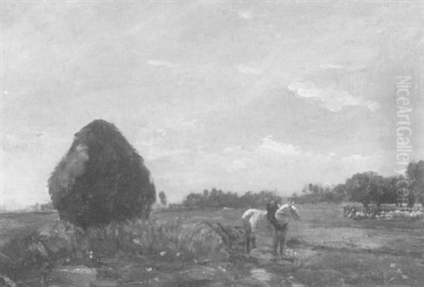 Haycock Oil Painting by Joseph Foxcroft Cole