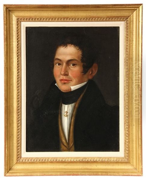 Portrait Of A Young Merchant Seaman Oil Painting by Joseph Greenleaf Cole