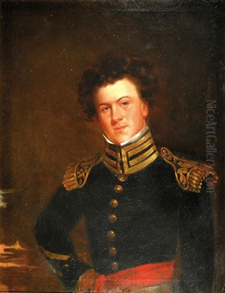 Portrait Of An Officer In Full Dress Oil Painting by Joseph Greenleaf Cole